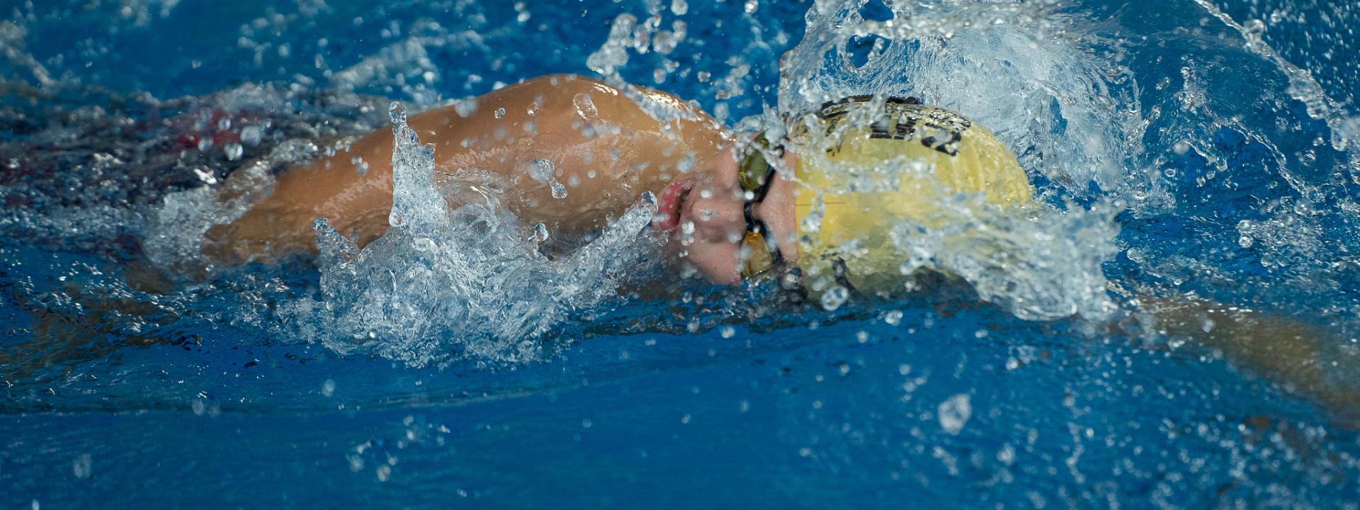 Junger Schwimmer beim Kraulen