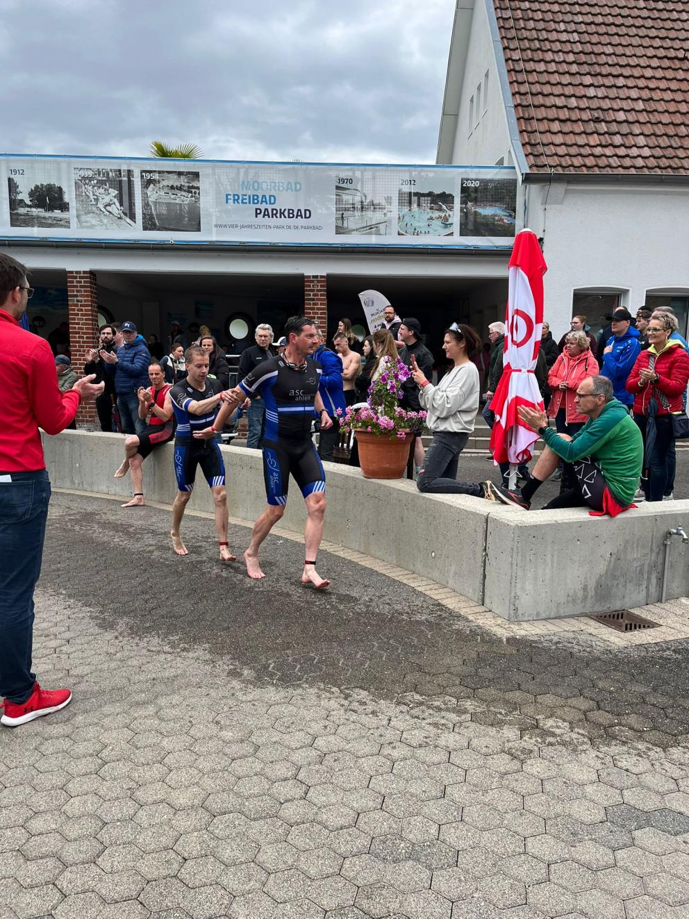 Christopher und Bartosch auf der Laufstrecke